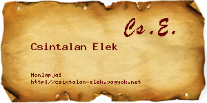Csintalan Elek névjegykártya